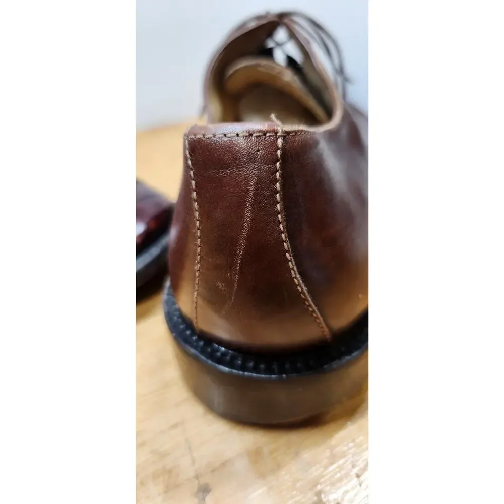VTG Belvedere Florence Italy Men Hand Made Size 10M Brown Genuine‎ Ostrich